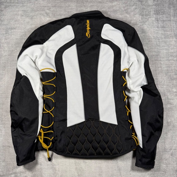 Scorpion EXO Motorcycle Jacket Womans Medium Black Leather Riding Biker Moto - Picture 11 of 16